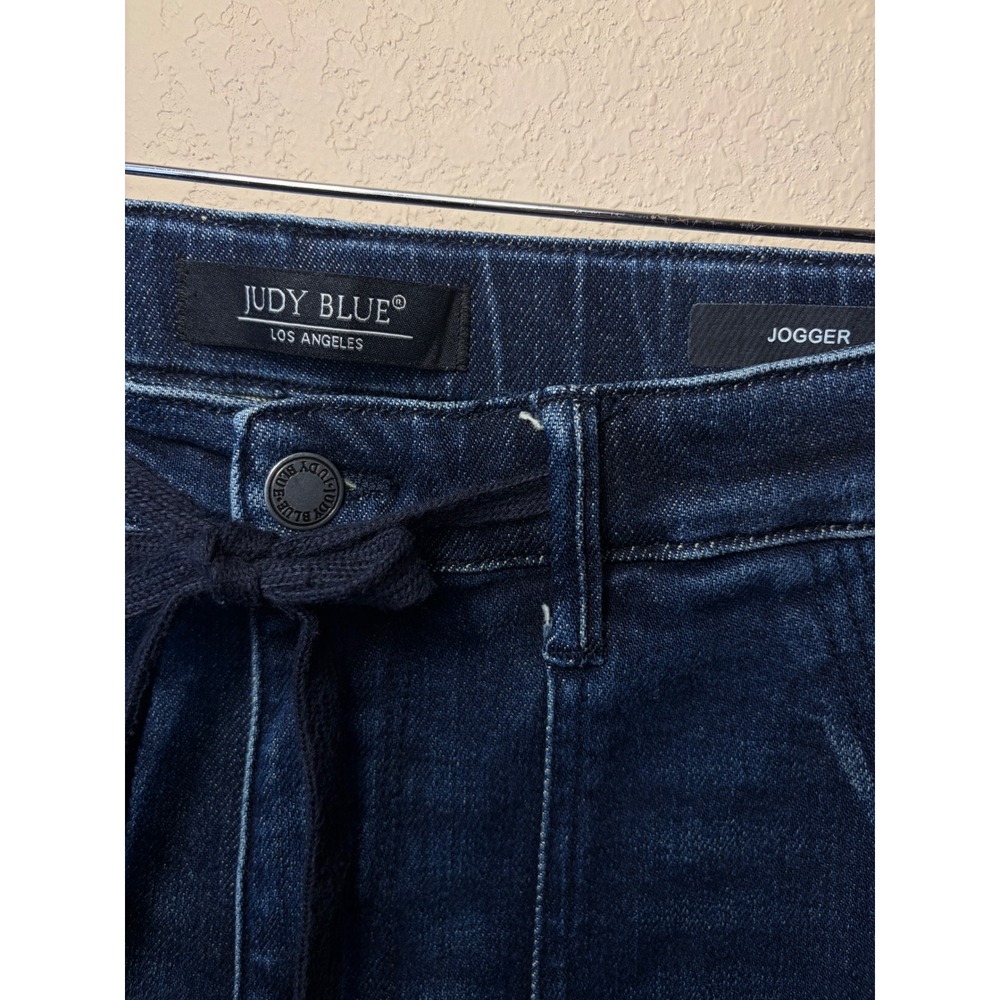 Judy Blue Los Angeles Dark Wash Denim Jogger Jeans Size 7/28 Drawstring Waist - Picture 11 of 11